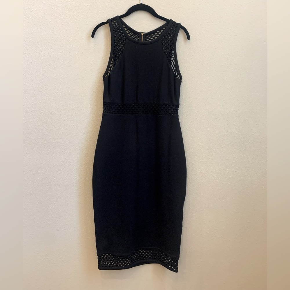 Express body con dress w/mesh